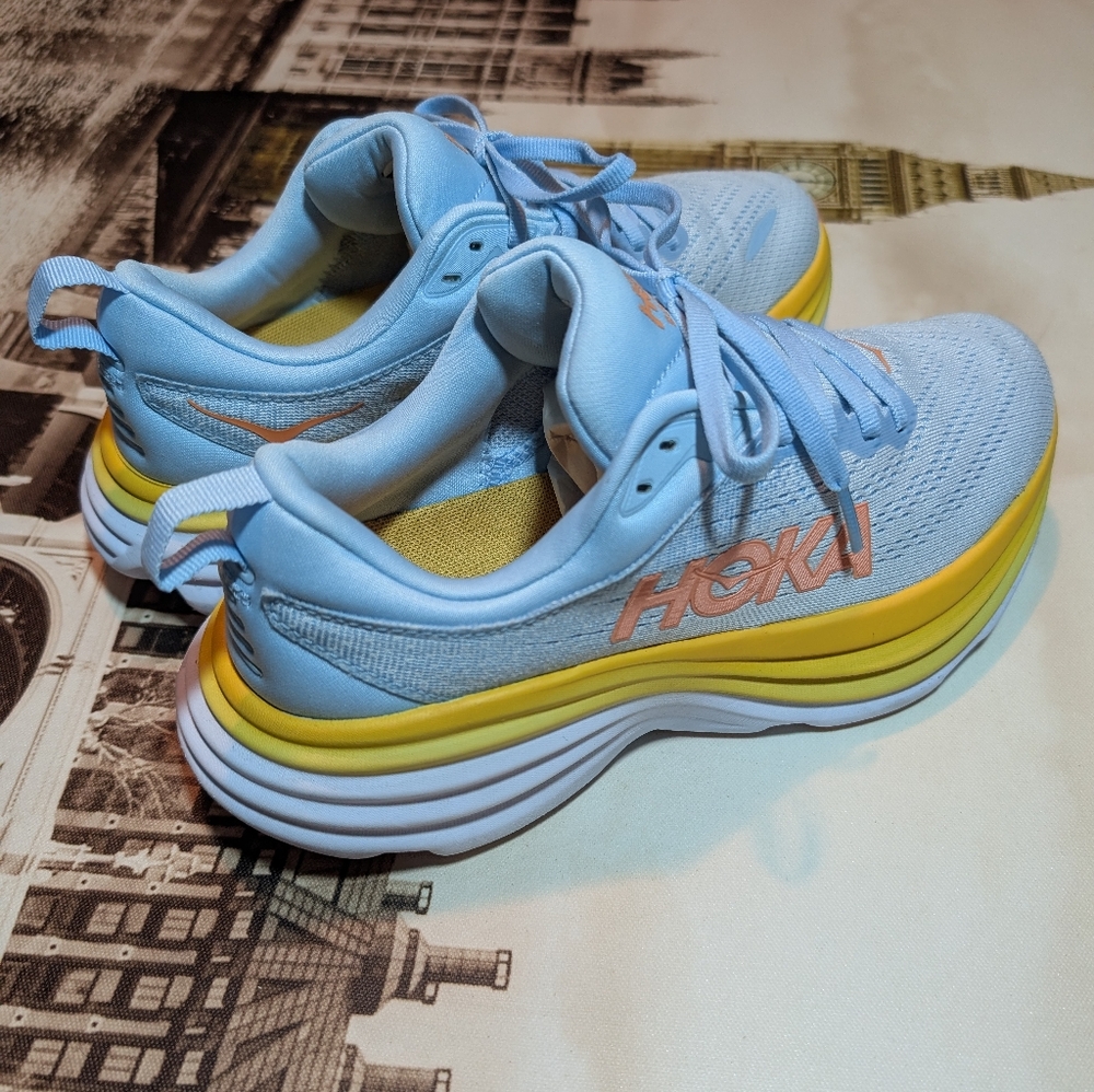Hoka One One Bombi 8 Cushioned Road Shoes  Summer Song Women's Size 7 No Box - Picture 7 of 14